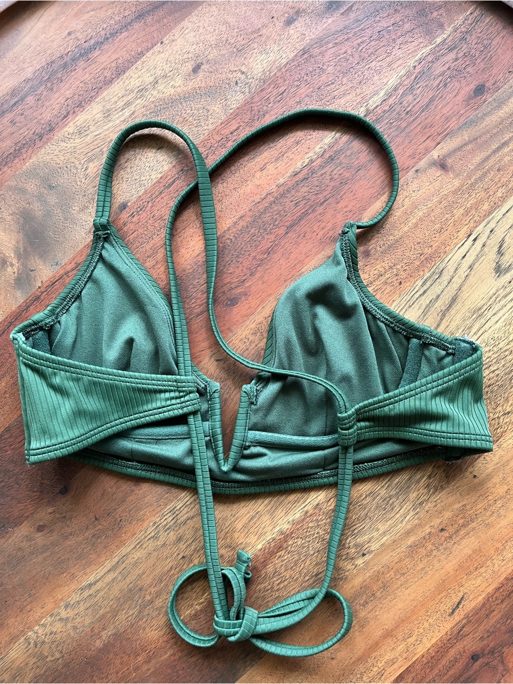 Palm Green Ribbed High Waist Bikini Resort - Women’s Small & 34B - Picture 2 of 5